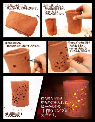ゆらりん①✨プリンス・エドワード島✨赤土製✨手作り✨陶器ランプ Amazon | 陶器風ランプシェード[土ねんどで作る手作りランプ](ニュー